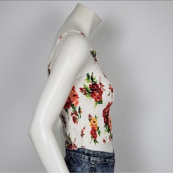 Ambiance Women's Tank Top White, Yellow Floral Print Spaghetti Strap Hal… - Picture 5 of 5